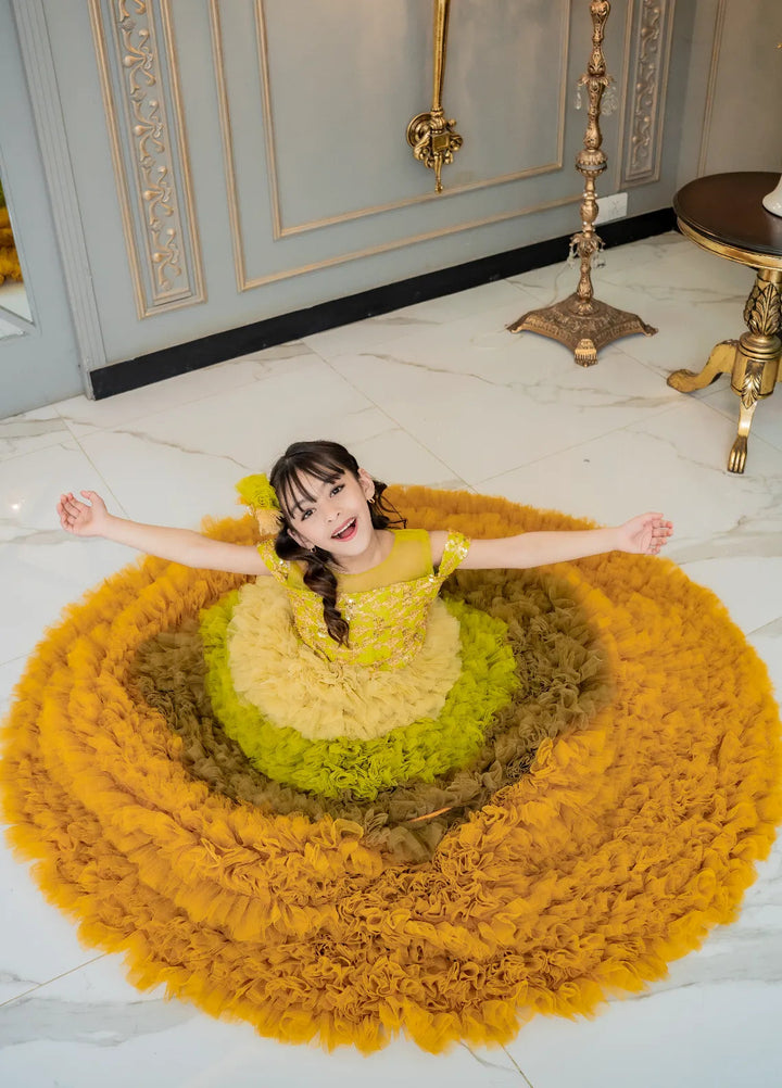 Fashion With Style Hub Pret Plain Net 1 Piece Mint Marvel Frock