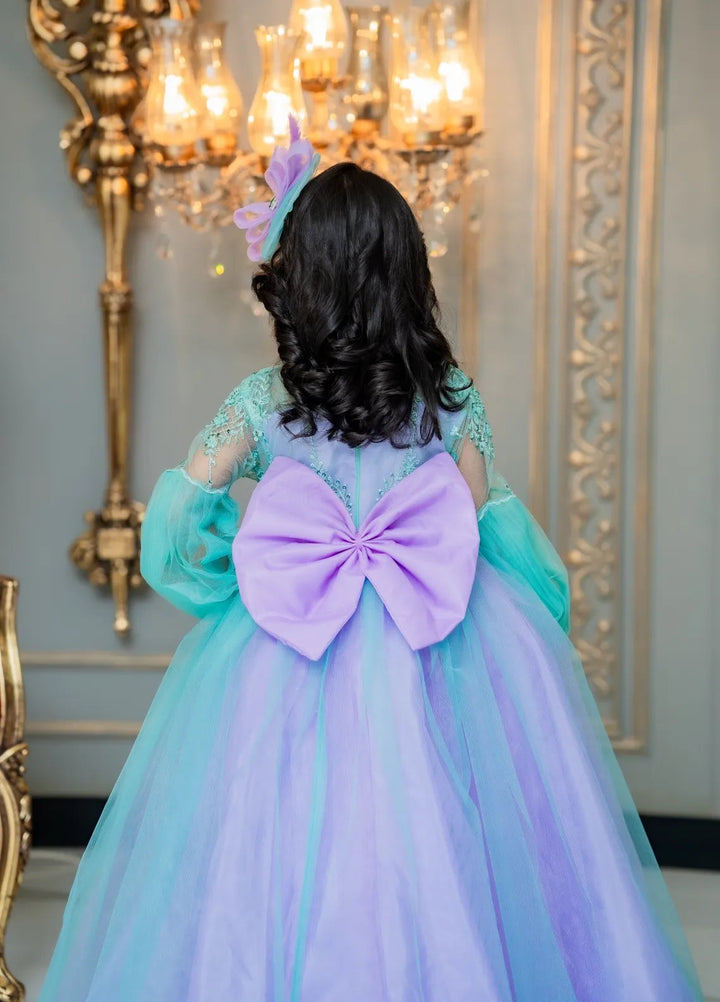 Fashion With Style Hub Pret Plain Net 1 Piece Periwinkle Frock