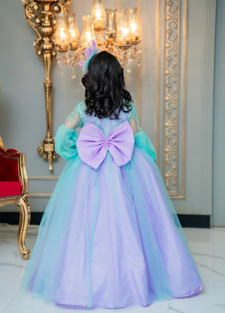 Fashion With Style Hub Pret Plain Net 1 Piece Periwinkle Frock