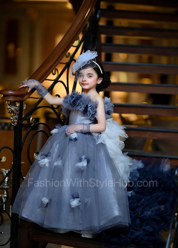 Fashion With Style Hub Pret Plain Net 1 Piece Twilight Frock