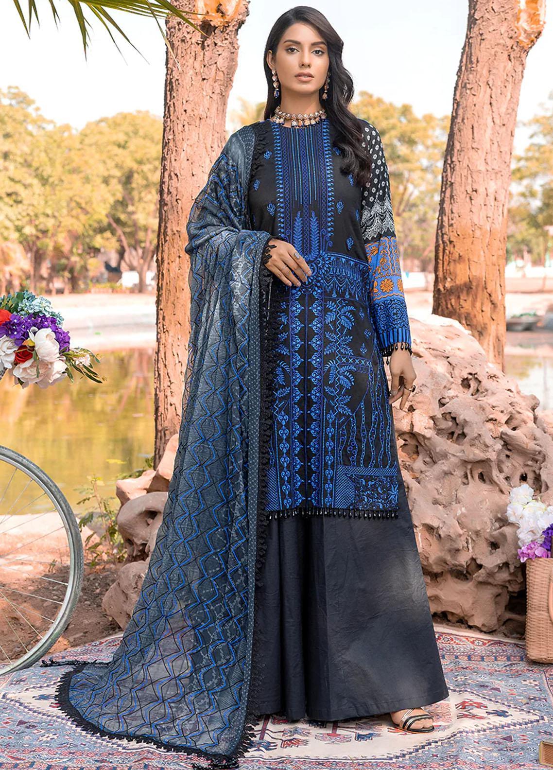 Salitex Women Embroidered Chiffon 3 Piece Suit UNS24CH006 - Summer Collection main image 0
