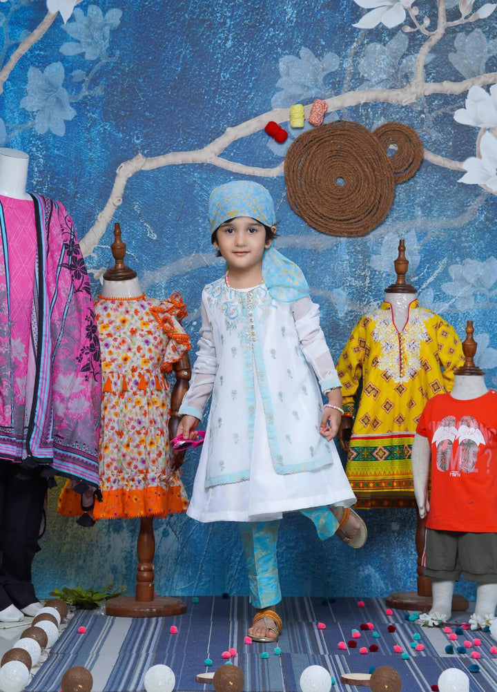 Fauve Chiffon Fancy Girls 3 Piece -  FFG-024 WHITE