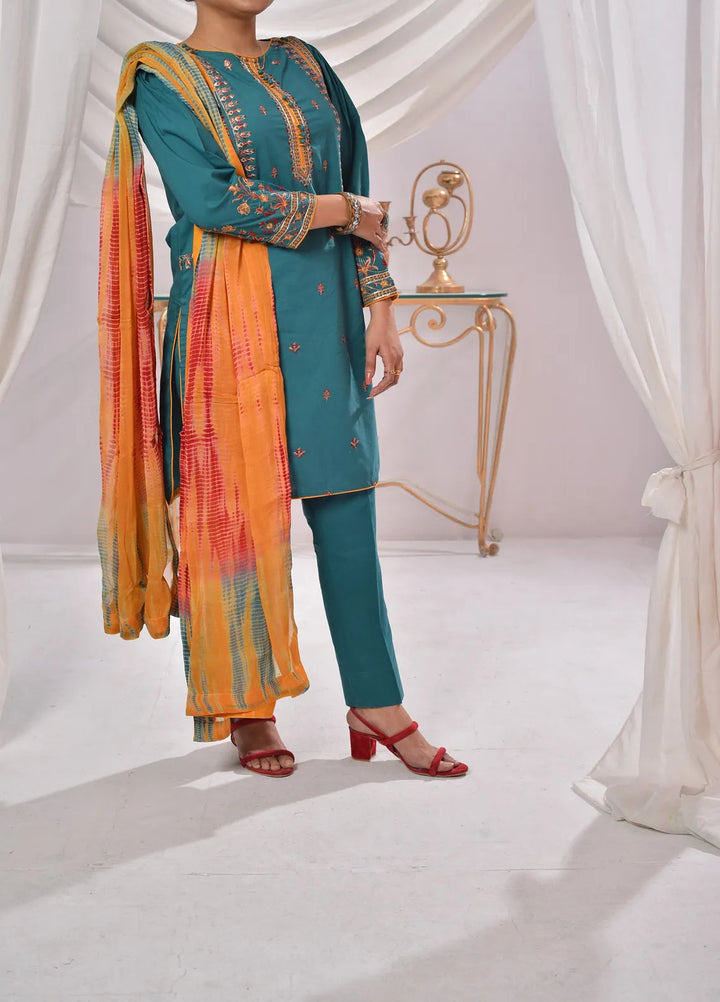 Fauve Pret Embroidered Cotton 3 Piece Suit NWSF - 008