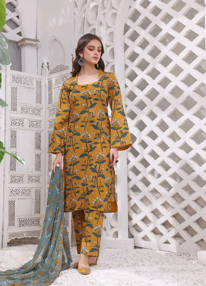 Feathers Pret Printed Lawn 3 Piece Suit Aza