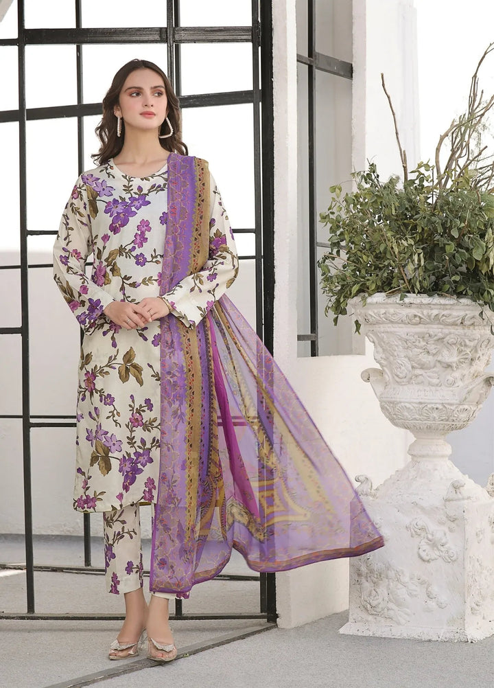 Feathers Pret Printed Lawn 3 Piece Suit Bobbie