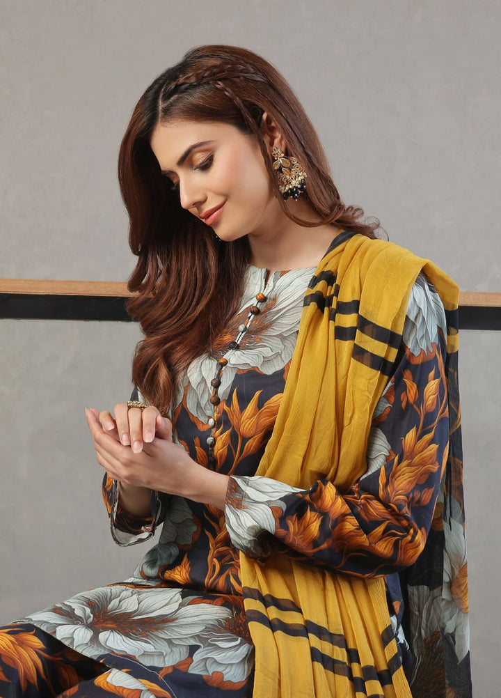 Feathers Pret Printed Lawn 3 Piece Suit Felix