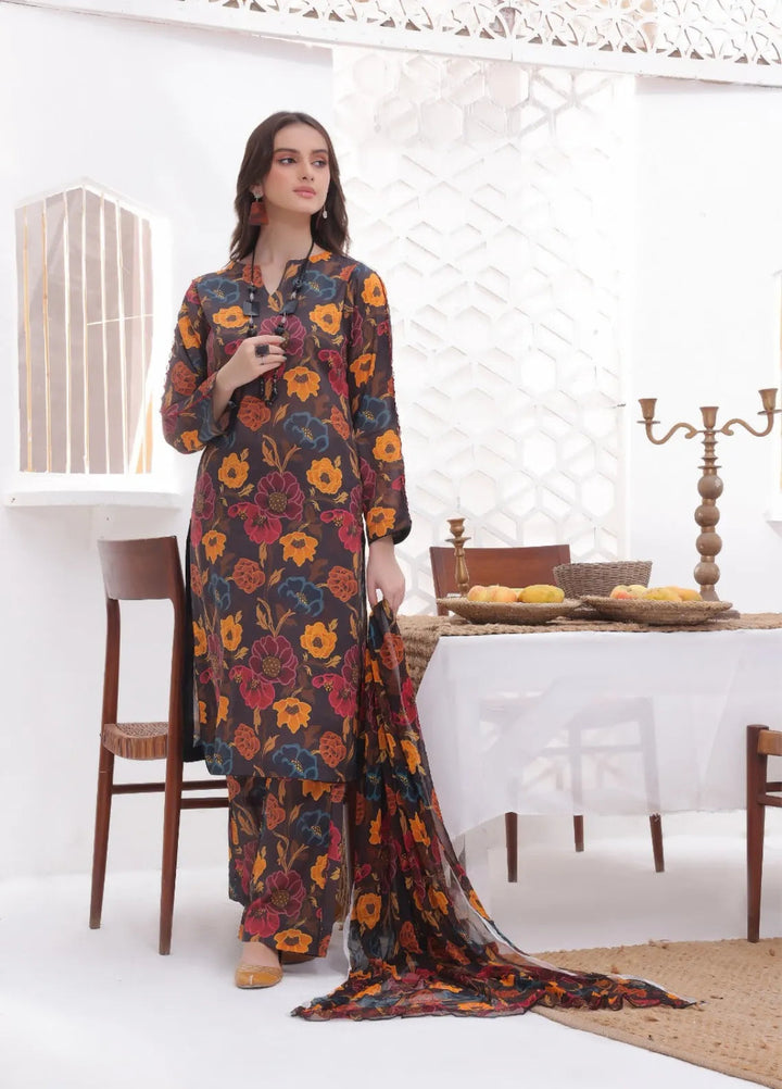 Feathers Pret Printed Lawn 3 Piece Suit Fidaa