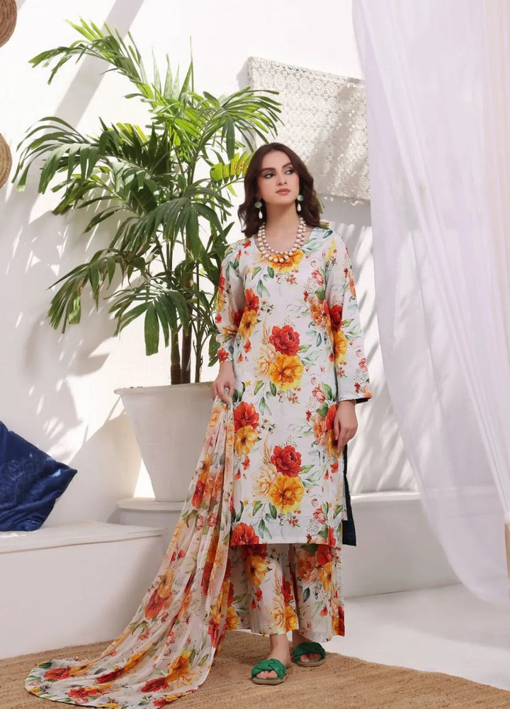 Feathers Pret Printed Lawn 3 Piece Suit Floret