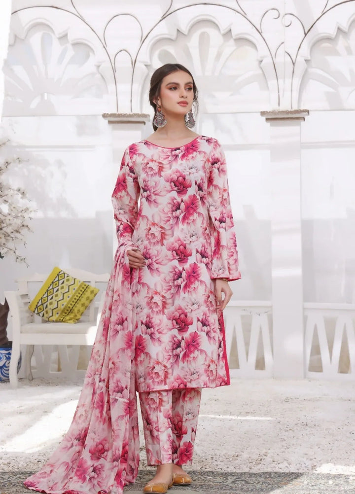 Feathers Pret Printed Lawn 3 Piece Suit Heer