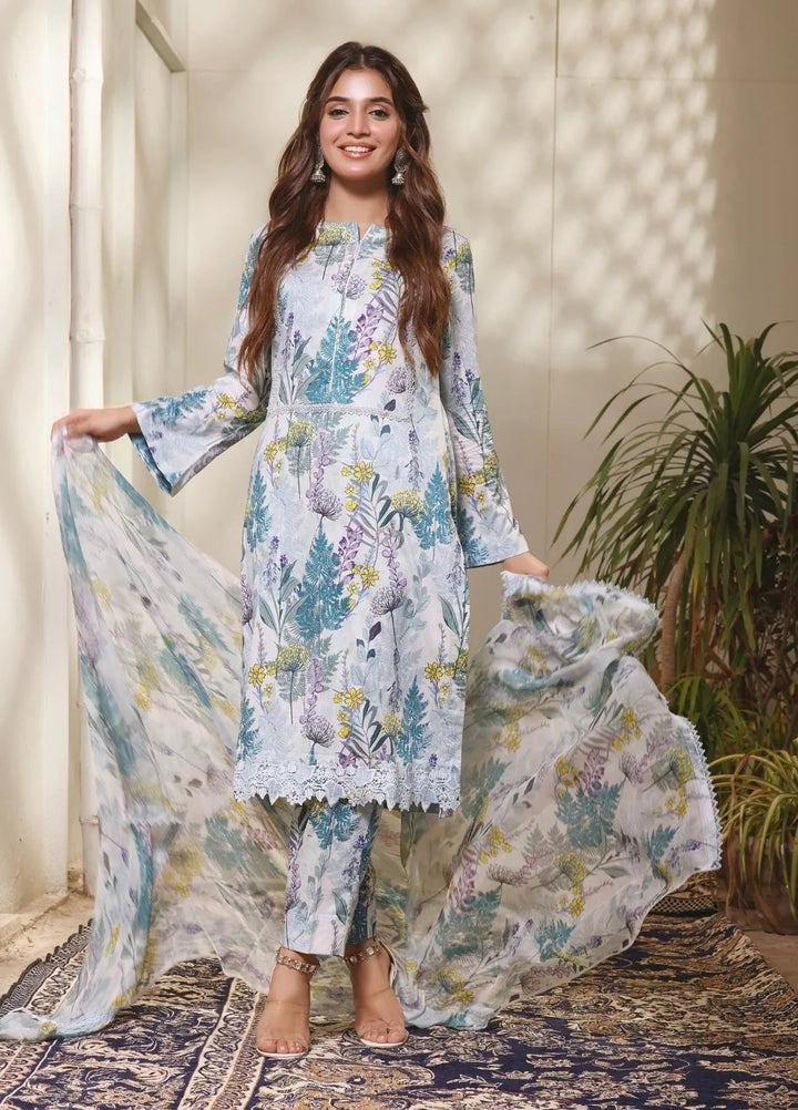 Feathers Pret Printed Lawn 3 Piece Suit Jasmine
