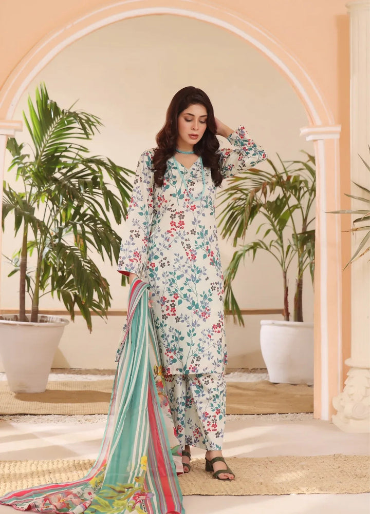 Feathers Pret Printed Lawn 3 Piece Suit Lily