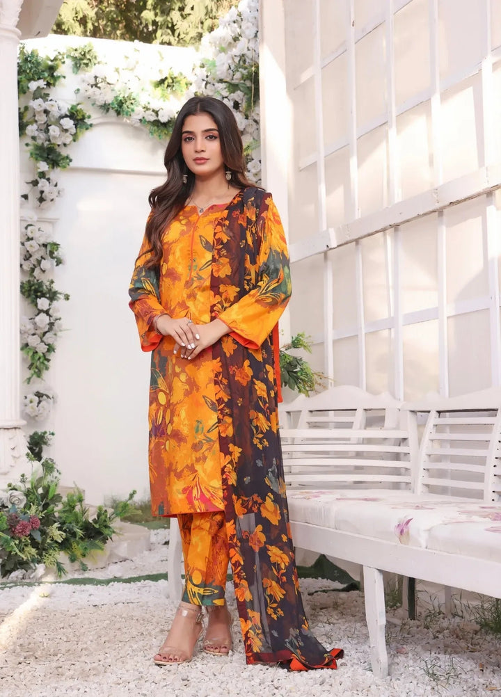 Feathers Pret Printed Lawn 3 Piece Suit Maham