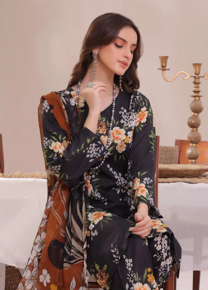 Feathers Pret Printed Lawn 3 Piece Suit Mein