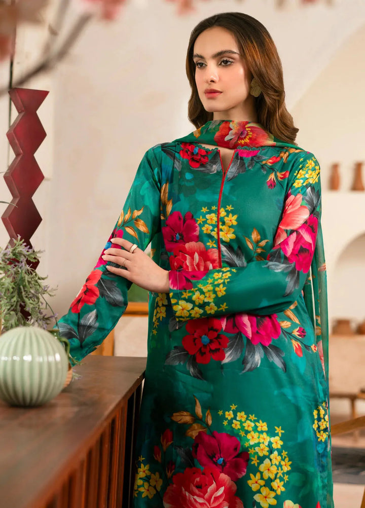 Feathers Pret Printed Lawn 3 Piece Suit Moss