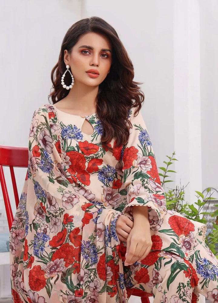 Feathers Pret Printed Lawn 3 Piece Suit Nirmal