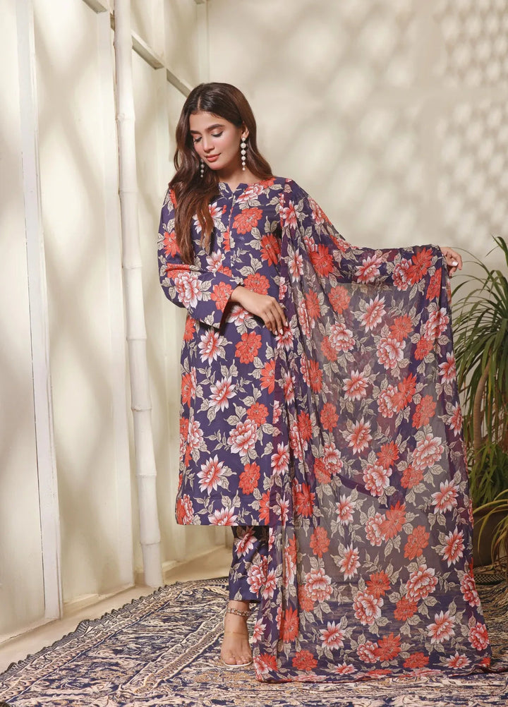 Feathers Pret Printed Lawn 3 Piece Suit Nylah