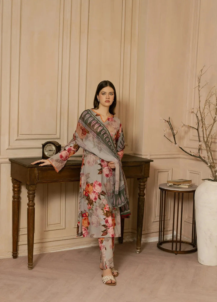 Feathers Pret Printed Lawn 3 Piece Suit Qayl