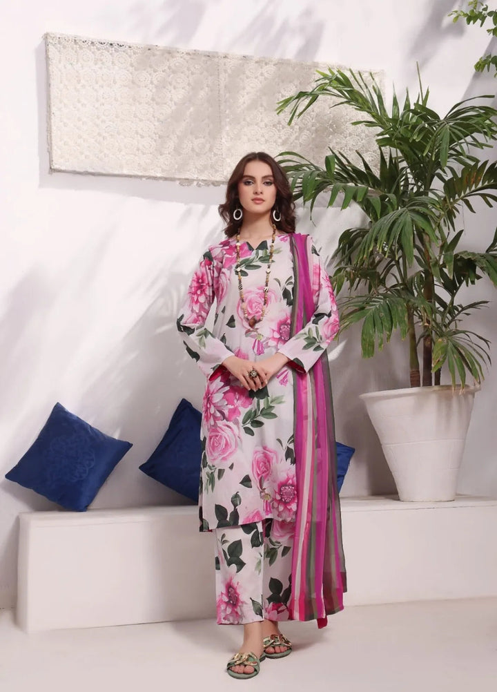 Feathers Pret Printed Lawn 3 Piece Suit Rosette Muse