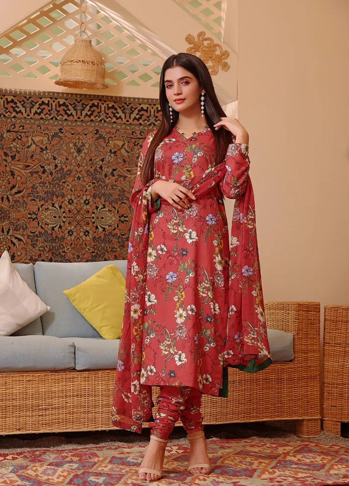 Feathers Pret Printed Lawn 3 Piece Suit Rosh