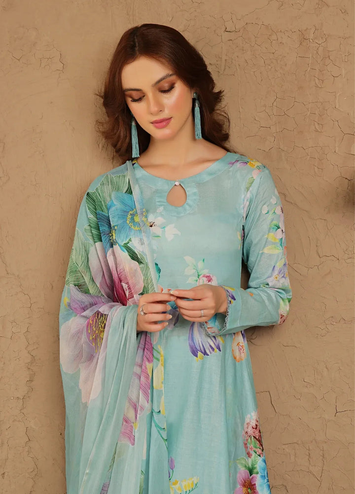 Feathers Pret Printed Lawn 3 Piece Suit Salvia