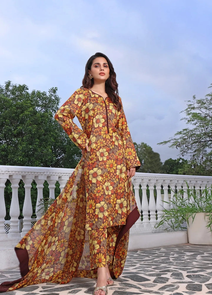 Feathers Pret Printed Lawn 3 Piece Suit Shyla