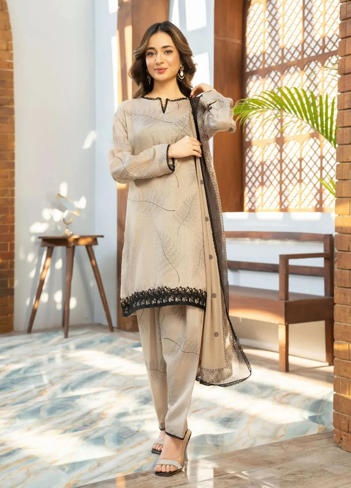 Fiona by Panache Apparel Pret Embroidered Cambric Lawn 3 Piece Suit Dune