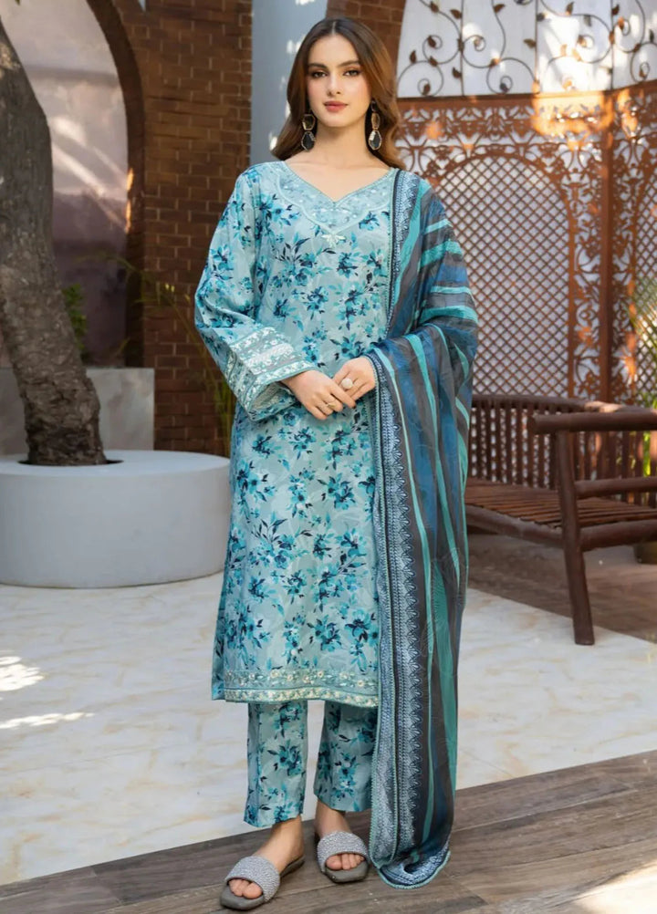 Fiona by Panache Apparel Pret Embroidered Cambric Lawn 3 Piece Suit Surf