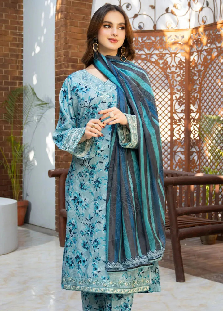 Fiona by Panache Apparel Pret Embroidered Cambric Lawn 3 Piece Suit Surf