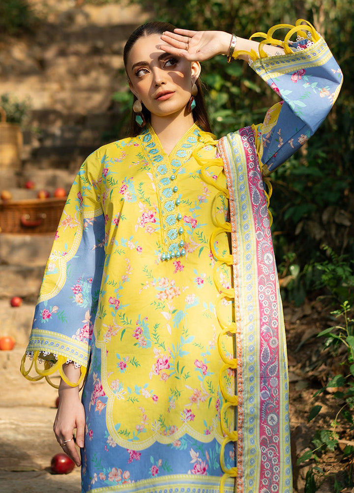 Fiona Embroidered Lawn Suits Unstitched 3 Piece Daffodil - Summer Collection