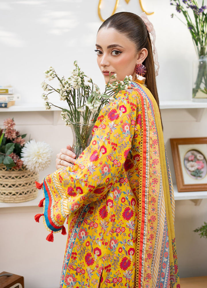 Fiona Embroidered Lawn Suits Unstitched 3 Piece Marigold - Summer Collection