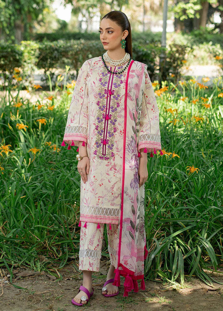 Fiona Embroidered Lawn Suits Unstitched 3 Piece Peony - Summer Collection
