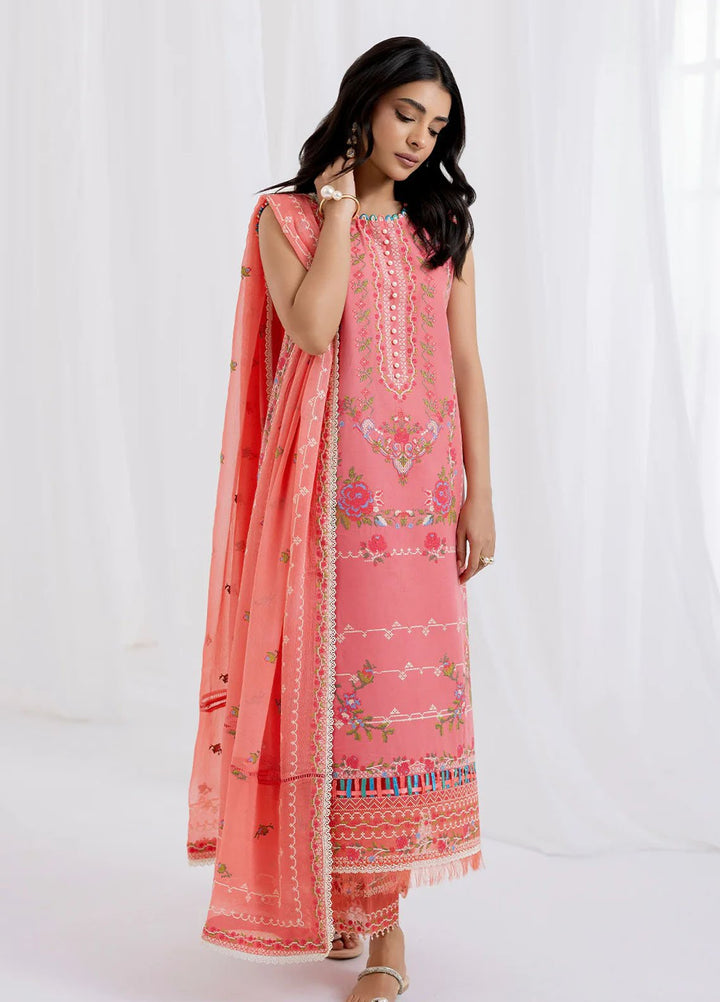 Fiona Embroidered Lawn Suits Unstitched 3 Piece Rosso - Summer Collection