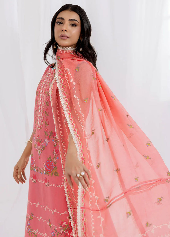 Fiona Embroidered Lawn Suits Unstitched 3 Piece Rosso - Summer Collection