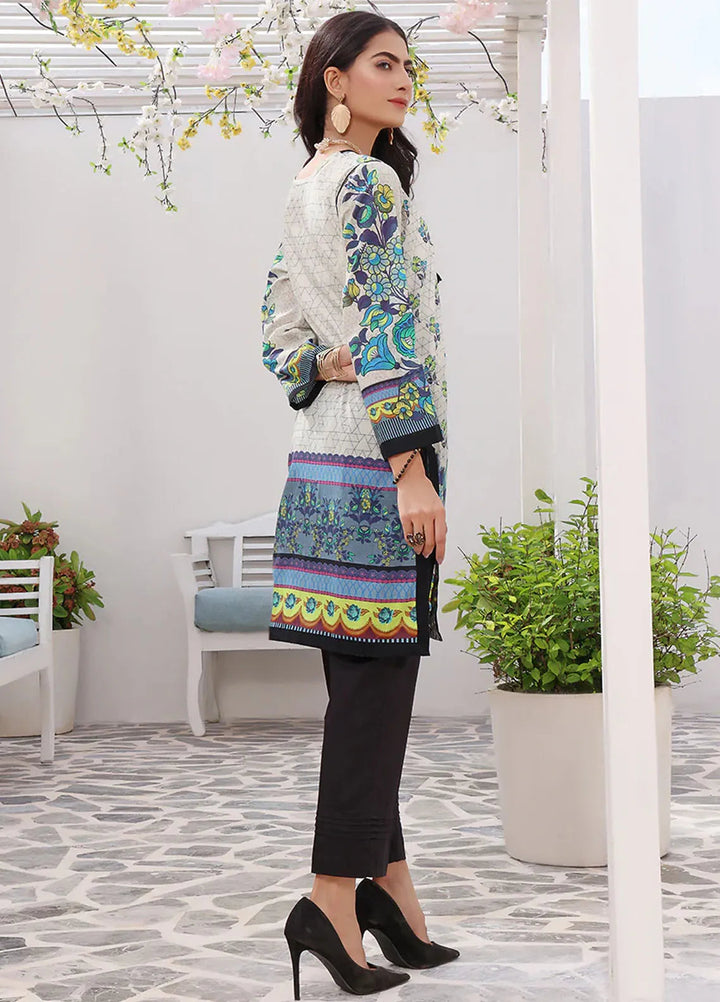 Fiona Pret Casual Lawn Kurti Off White Scarlet