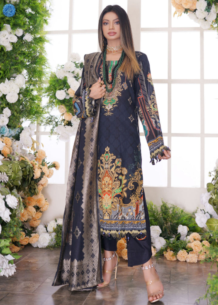Firdous Fashion Printed Lawn Suits Unstitched 3 Piece FF24L F-02 Bleu De Grey - Summer Collection