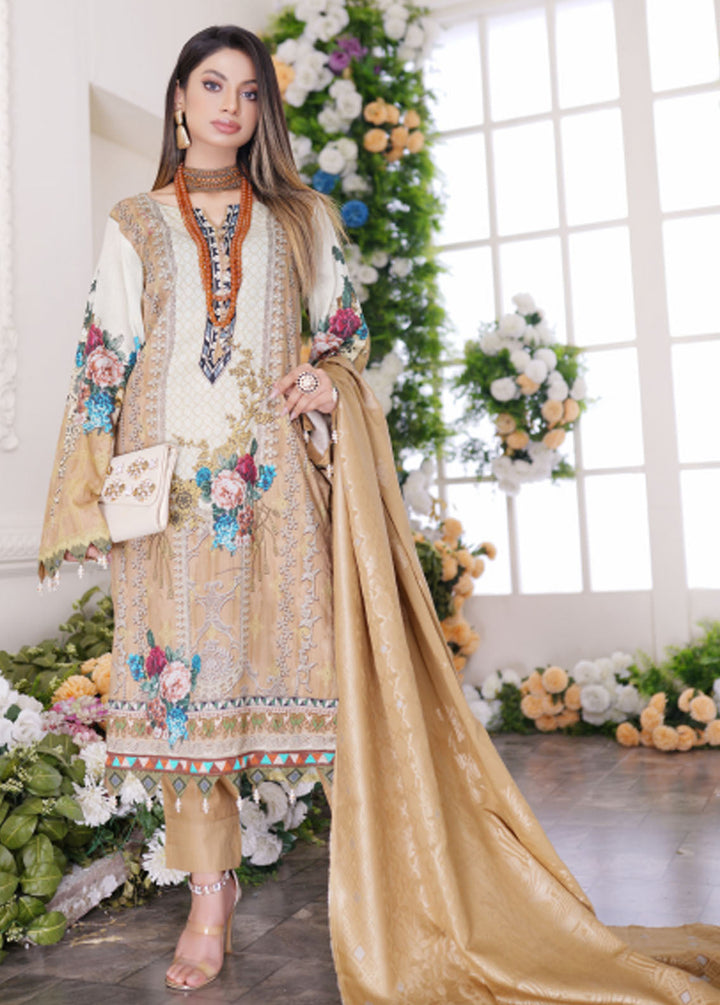 Firdous Fashion Printed Lawn Suits Unstitched 3 Piece FF24L F-05 Pink Sand - Summer Collection