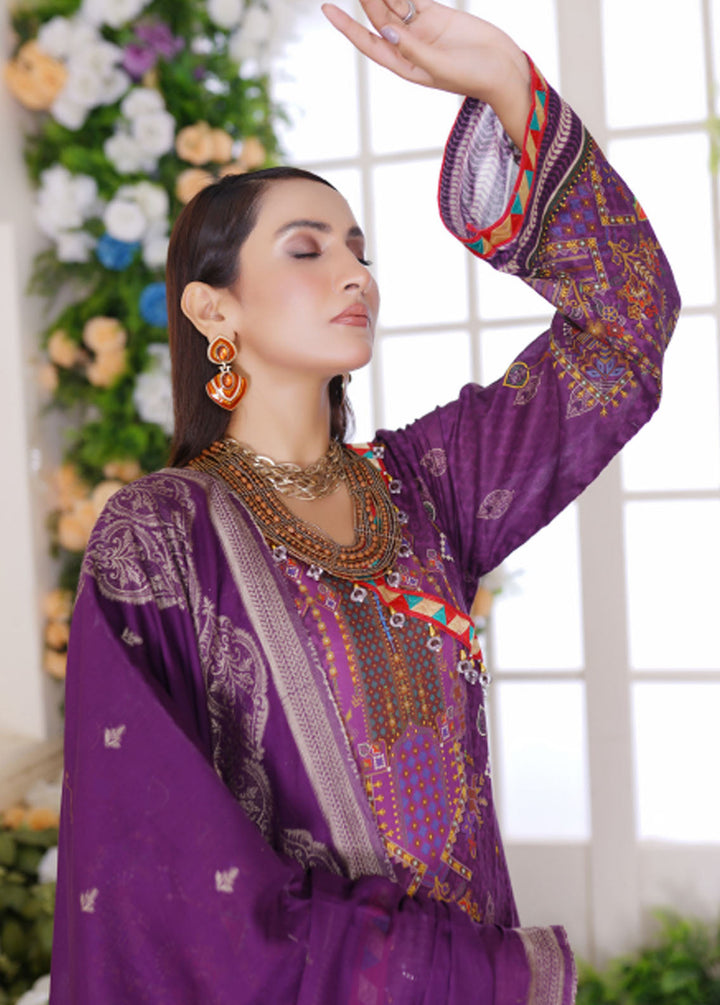 Firdous Fashion Printed Lawn Suits Unstitched 3 Piece FF24L F-08 Plum Rope - Summer Collection
