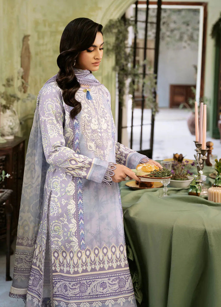 Flora by Roheenaz Printed Lawn Suit Unstitched 3 Piece RNZ24F RNP-02B Lumina - Summer Collection
