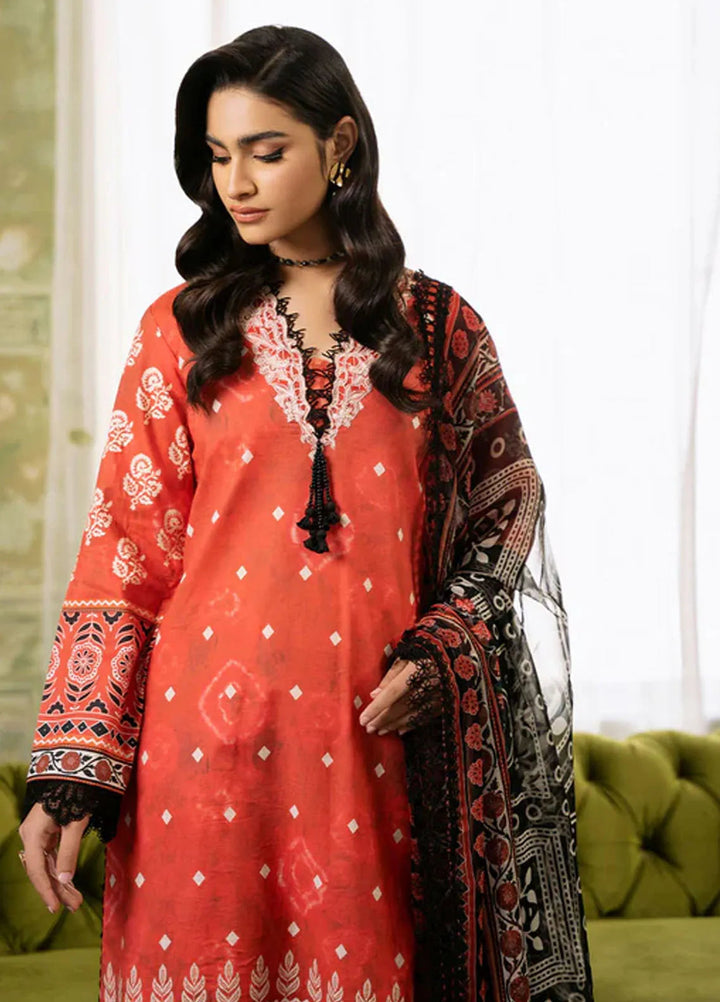 Flora by Roheenaz Printed Lawn Suit Unstitched 3 Piece RNZ24F RNP-08A Solstice - Summer Collection