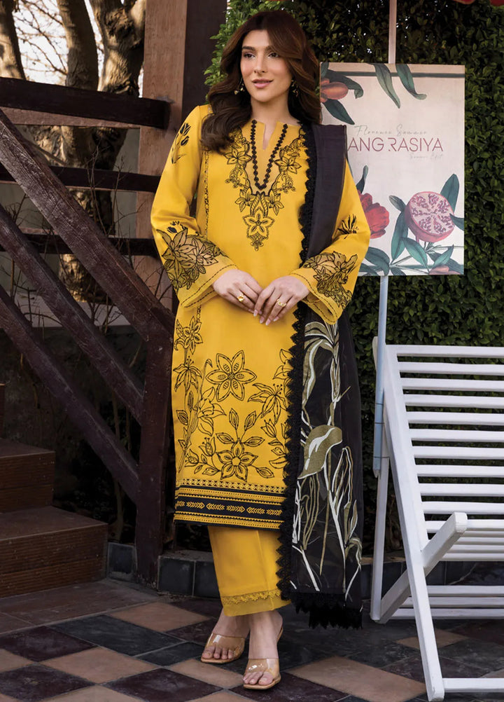 Florence by Rang Rasiya Embroidered Lawn Suit Unstitched 3 Piece RR25F D-12 Mirha - Summer Collection