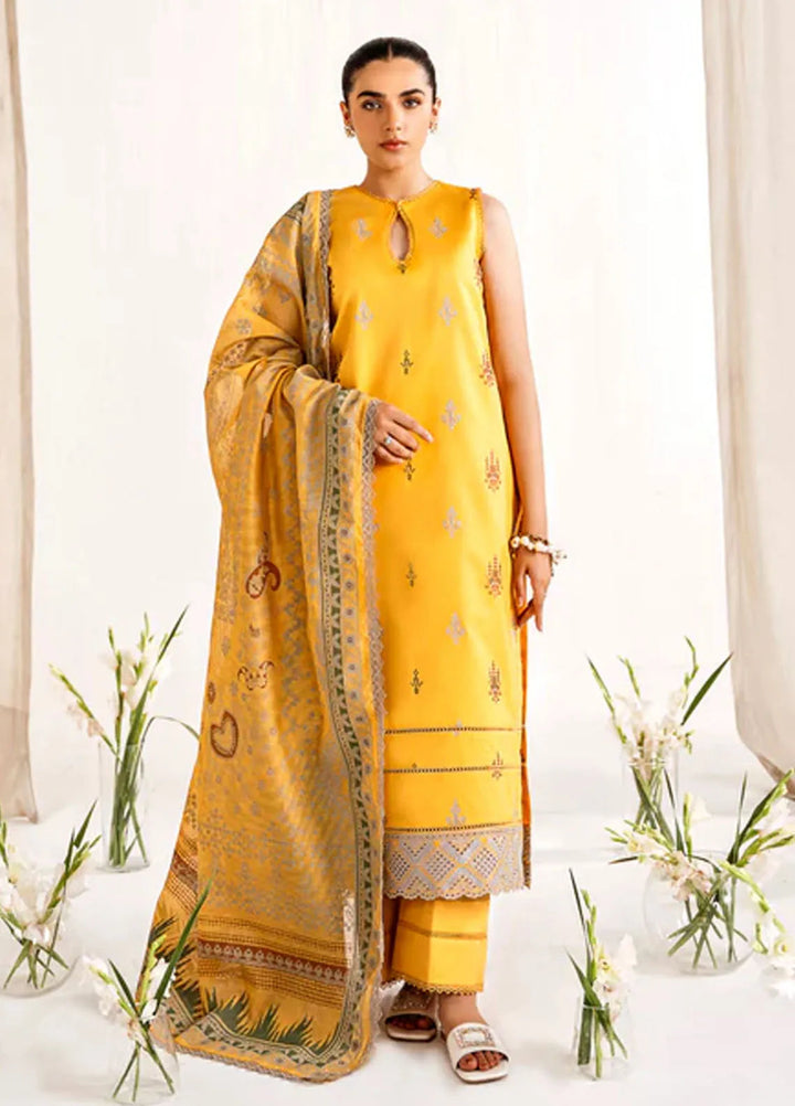 Florent Embroidered Lawn Suit Unstitched 3 Piece FL24F FL-1B - Summer Collection