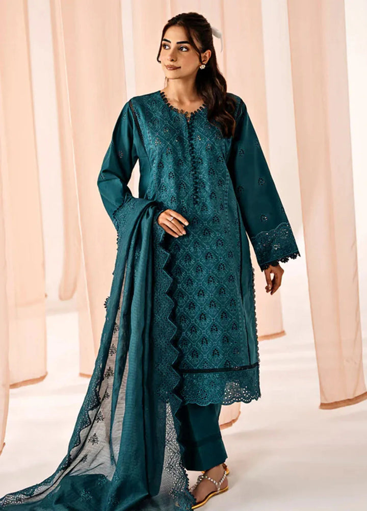 Florent Embroidered Lawn Suit Unstitched 3 Piece FL24F FL-4 - Summer Collection