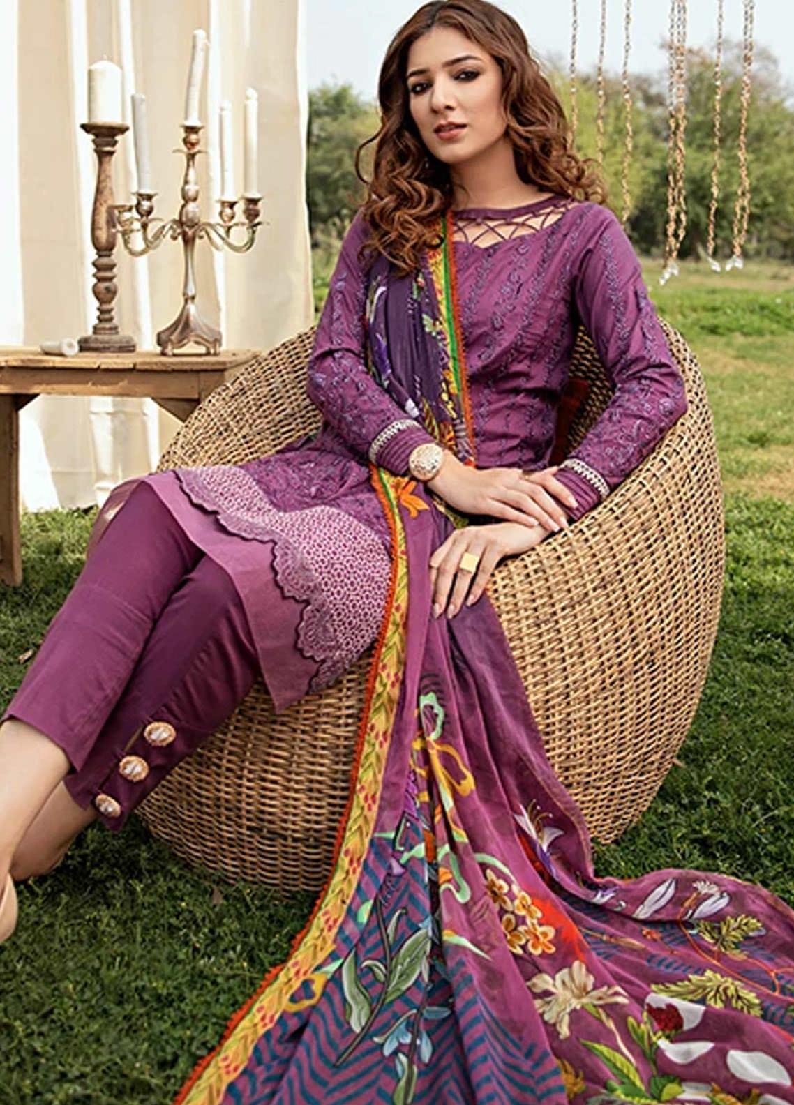 Florent Embroidered  Suits Unstitched 3 Piece FL24E FL-2B - Eid Collection