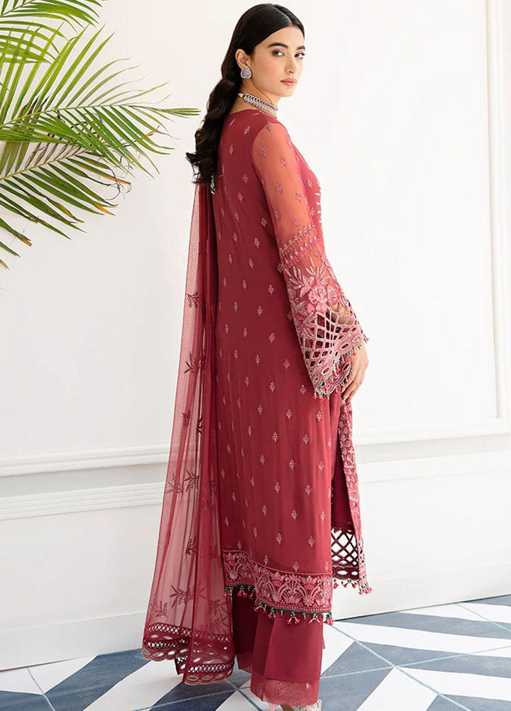 Flossie Embroidered Chiffon Suits Unstitched 3 Piece FS23EU S-1110 Arosa Oscuro Costura - Festive Collection