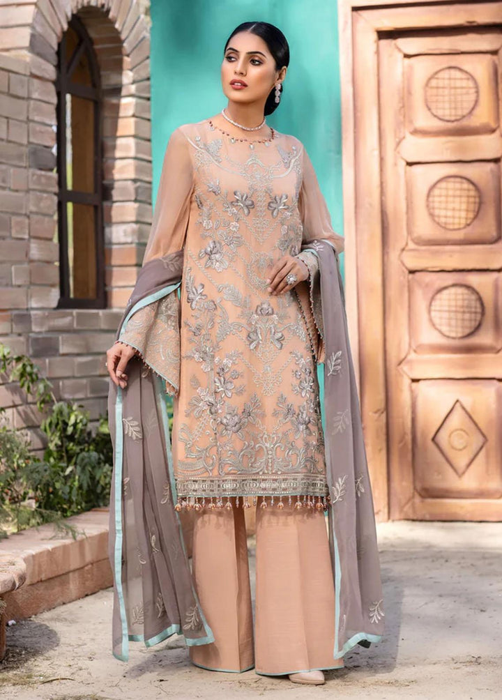 Flossie Embroidered Chiffon Suits Unstitched 3 Piece K-1104 Alesan - Luxury Collection
