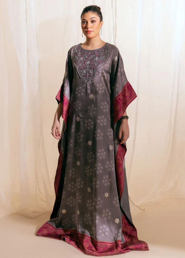 Fozia Khalid Luxury Pret Silk Kaftan Moonlit Kaftaan