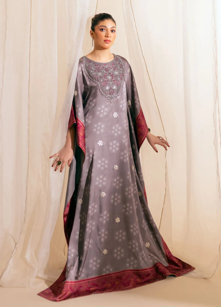 Fozia Khalid Luxury Pret Silk Kaftan Moonlit Kaftaan