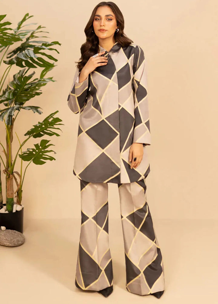 Fozia Khalid Pret Casual Khaadi Silk 2 Piece Suit Orion