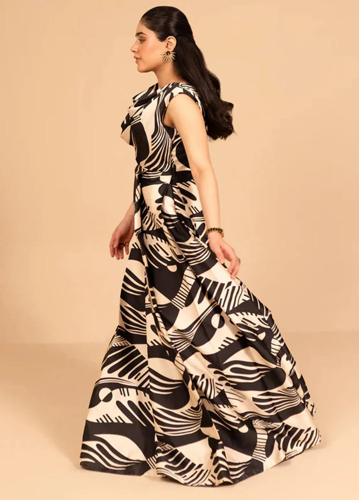 Fozia Khalid Pret Casual Shamoz Silk Maxi Astral