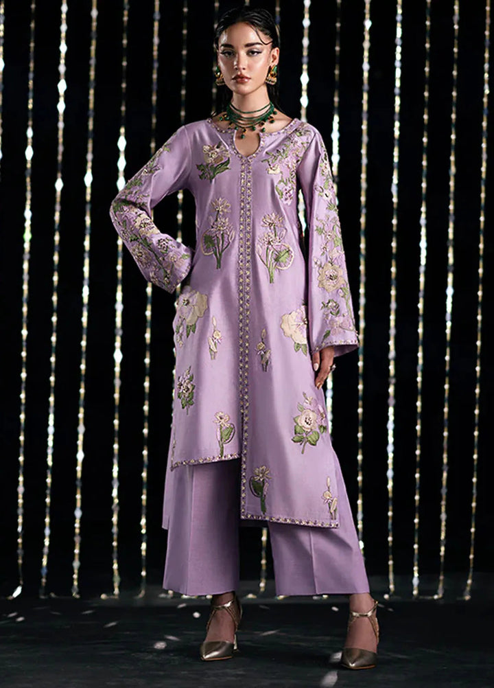 Fozia Khalid Pret Embroidered Cotton net 2 Piece Suit Luna